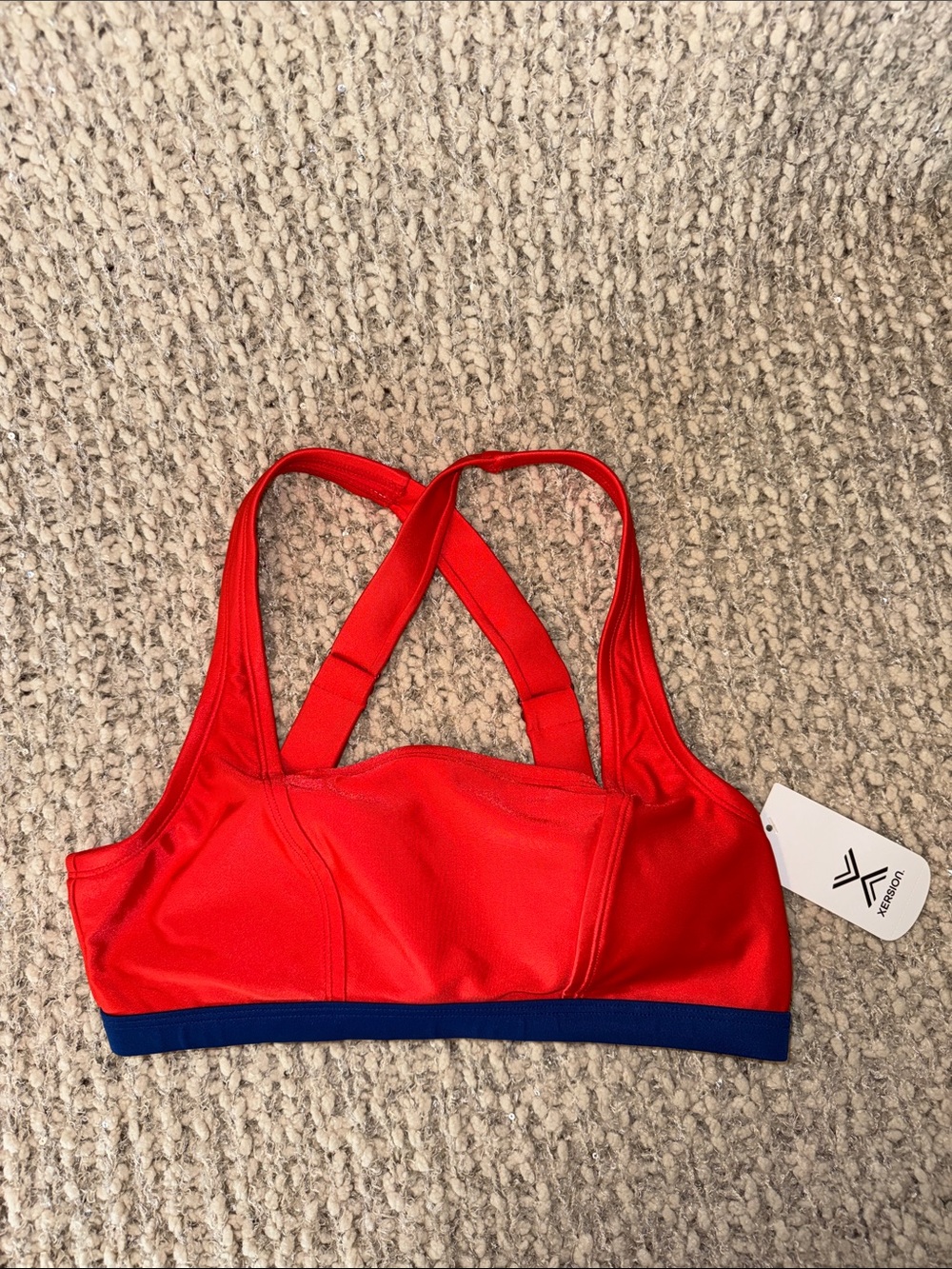 Xersion Red Swim Top with Navy Underband